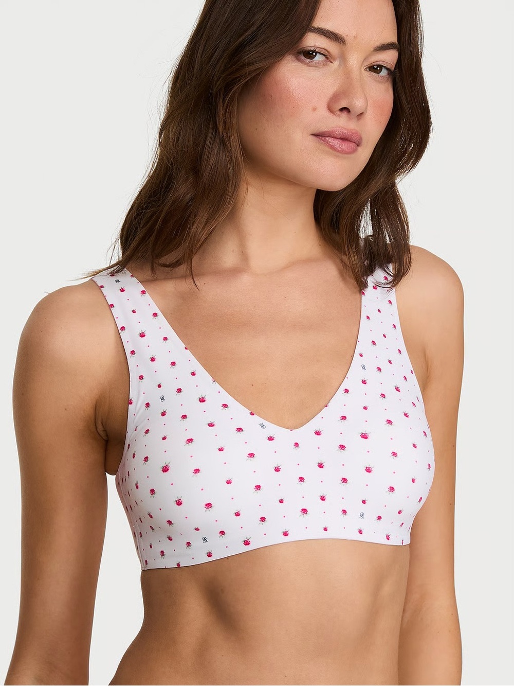 Victoria's Secret THE T-SHIRT SlumberBra™ Wireless Bra Sz Med Pink Ditsy Floral